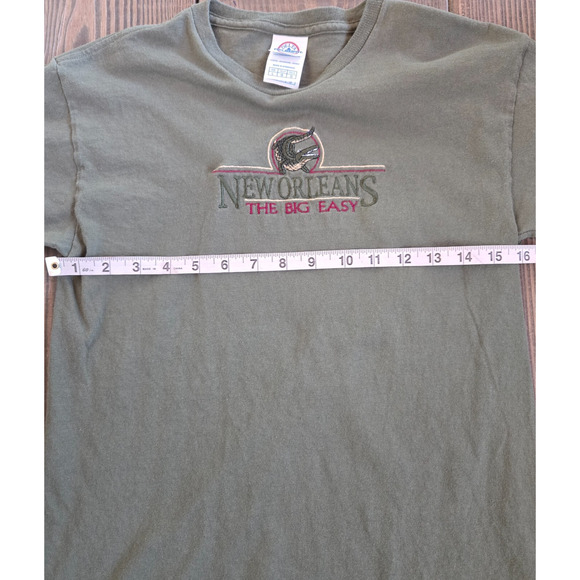 Vintage 90s New Orleans T Shirt Youth Large The Big Easy Embroidered Baby Tee - Picture 5 of 7